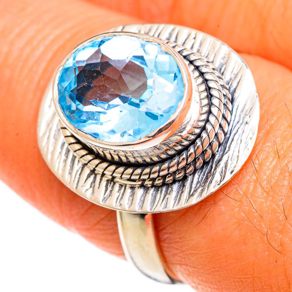 Blue Topaz Rings handcrafted by Ana Silver Co - RING106832
