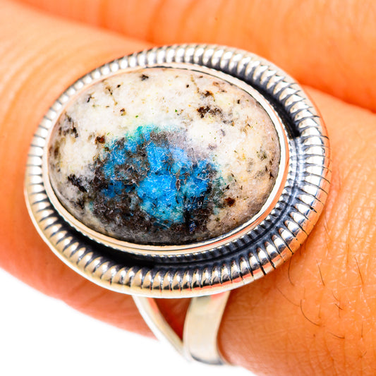 K2 Blue Azurite Rings handcrafted by Ana Silver Co - RING106834