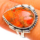 Orange Copper Composite Turquoise Rings handcrafted by Ana Silver Co - RING106851