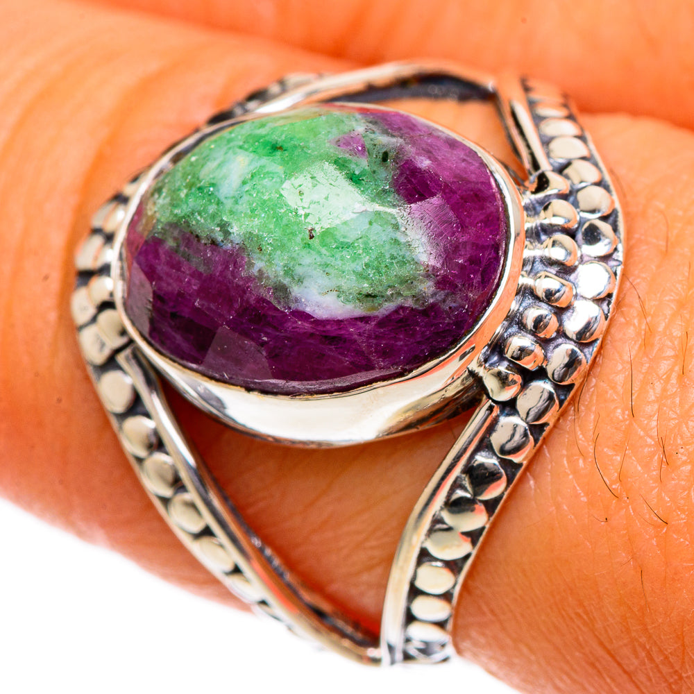 Ruby Zoisite Rings handcrafted by Ana Silver Co - RING106862