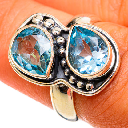 Blue Topaz Rings handcrafted by Ana Silver Co - RING106874