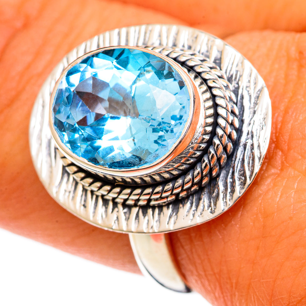 Blue Topaz Rings handcrafted by Ana Silver Co - RING106875