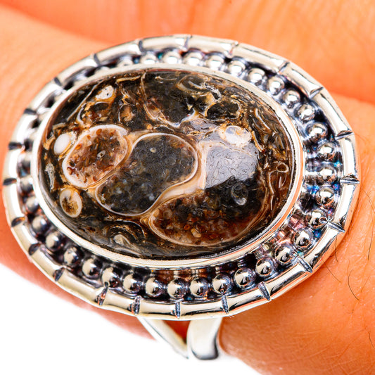 Turritella Agate Rings handcrafted by Ana Silver Co - RING106887