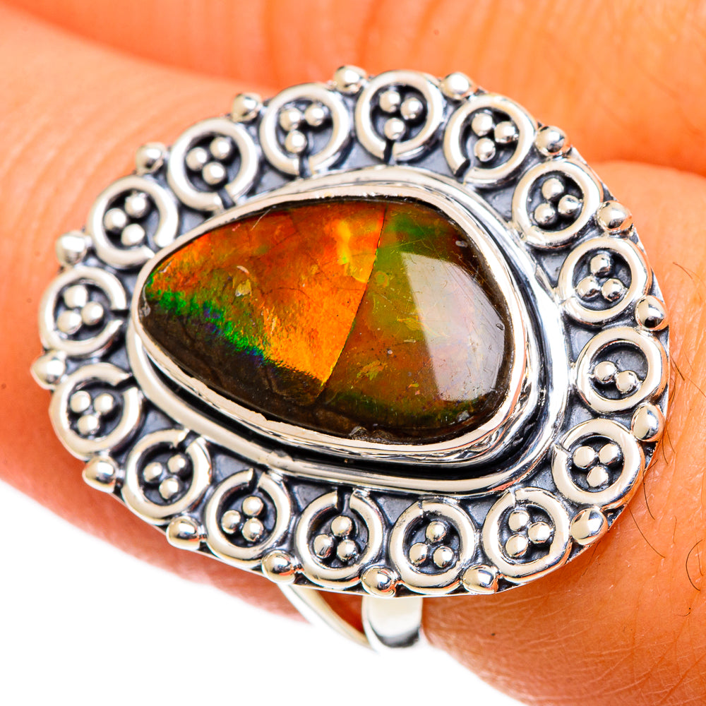 Ammolite Rings handcrafted by Ana Silver Co - RING106892