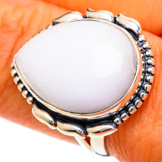 White Scolecite Rings handcrafted by Ana Silver Co - RING106901