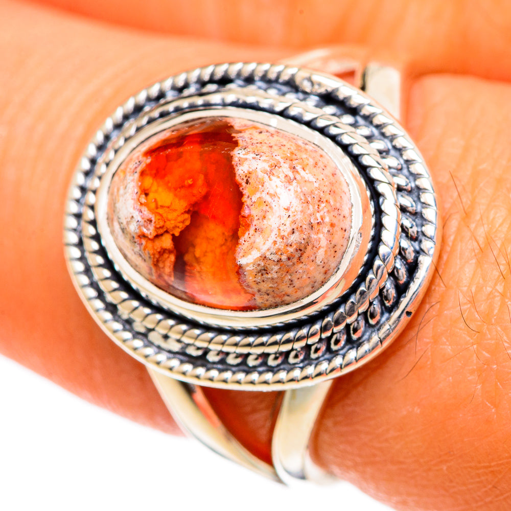 Mexican Fire Opal Rings handcrafted by Ana Silver Co - RING106903