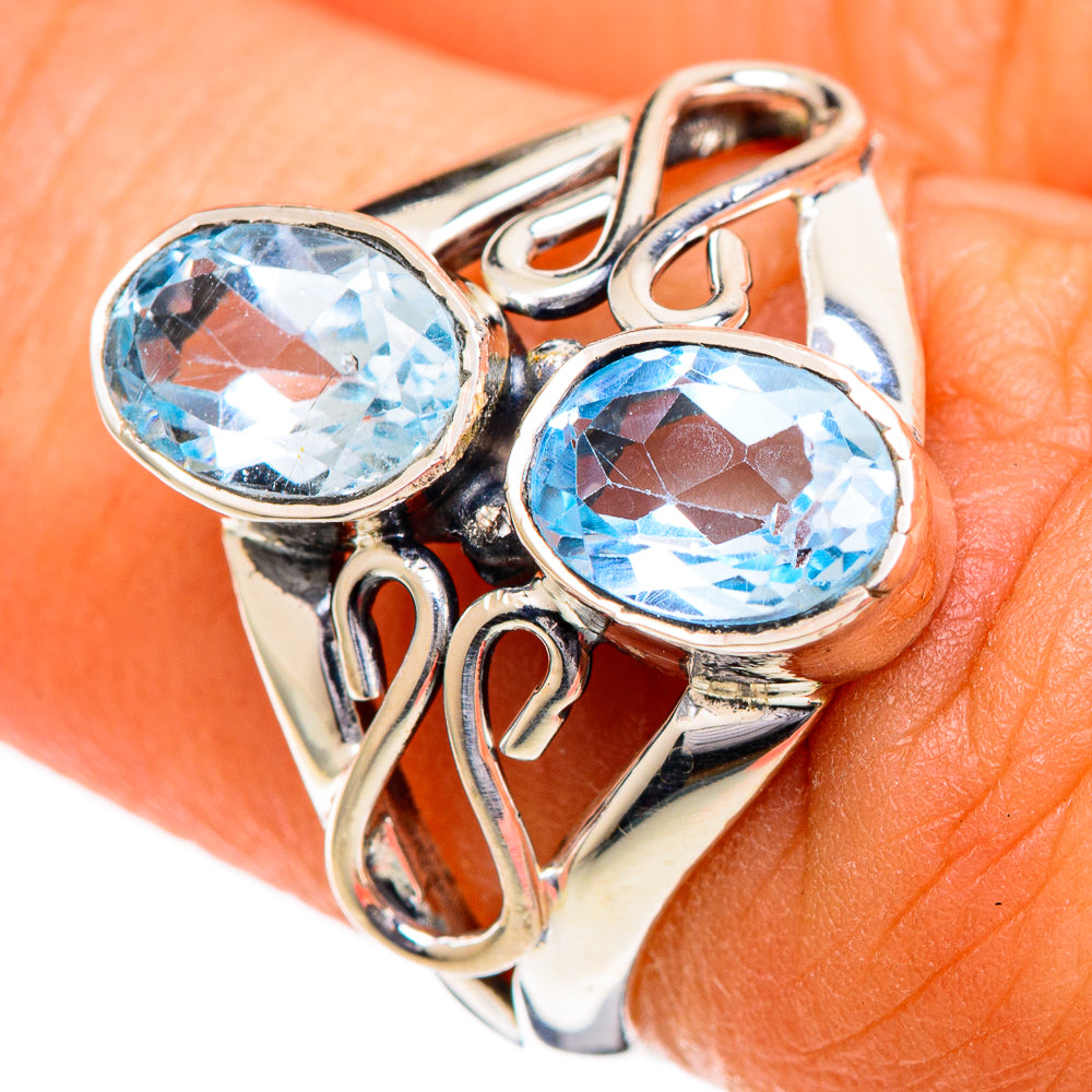 Blue Topaz Rings handcrafted by Ana Silver Co - RING106914
