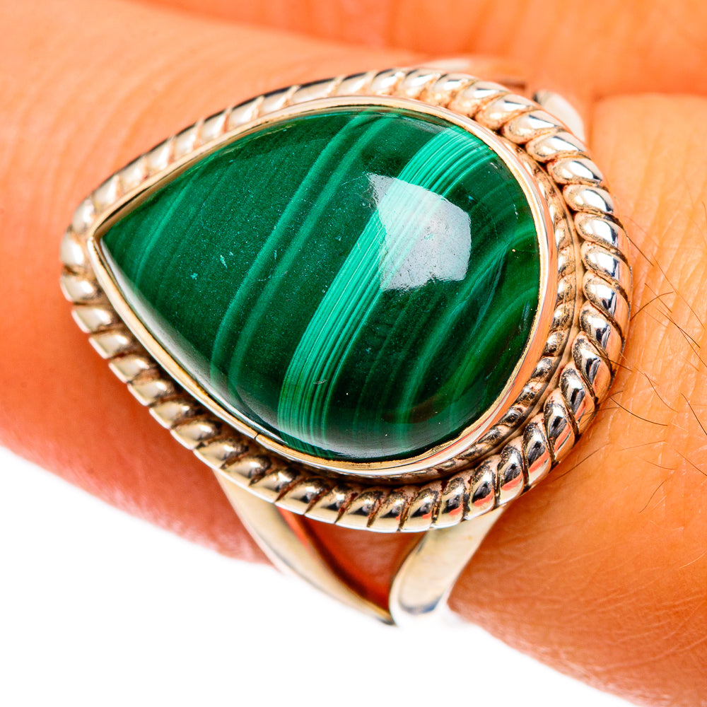 Malachite Rings handcrafted by Ana Silver Co - RING106917