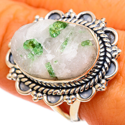 Green Tourmaline In Quartz Rings handcrafted by Ana Silver Co - RING106919