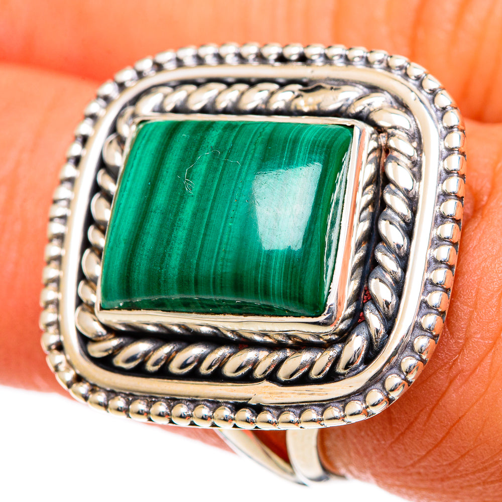 Malachite Rings handcrafted by Ana Silver Co - RING106921