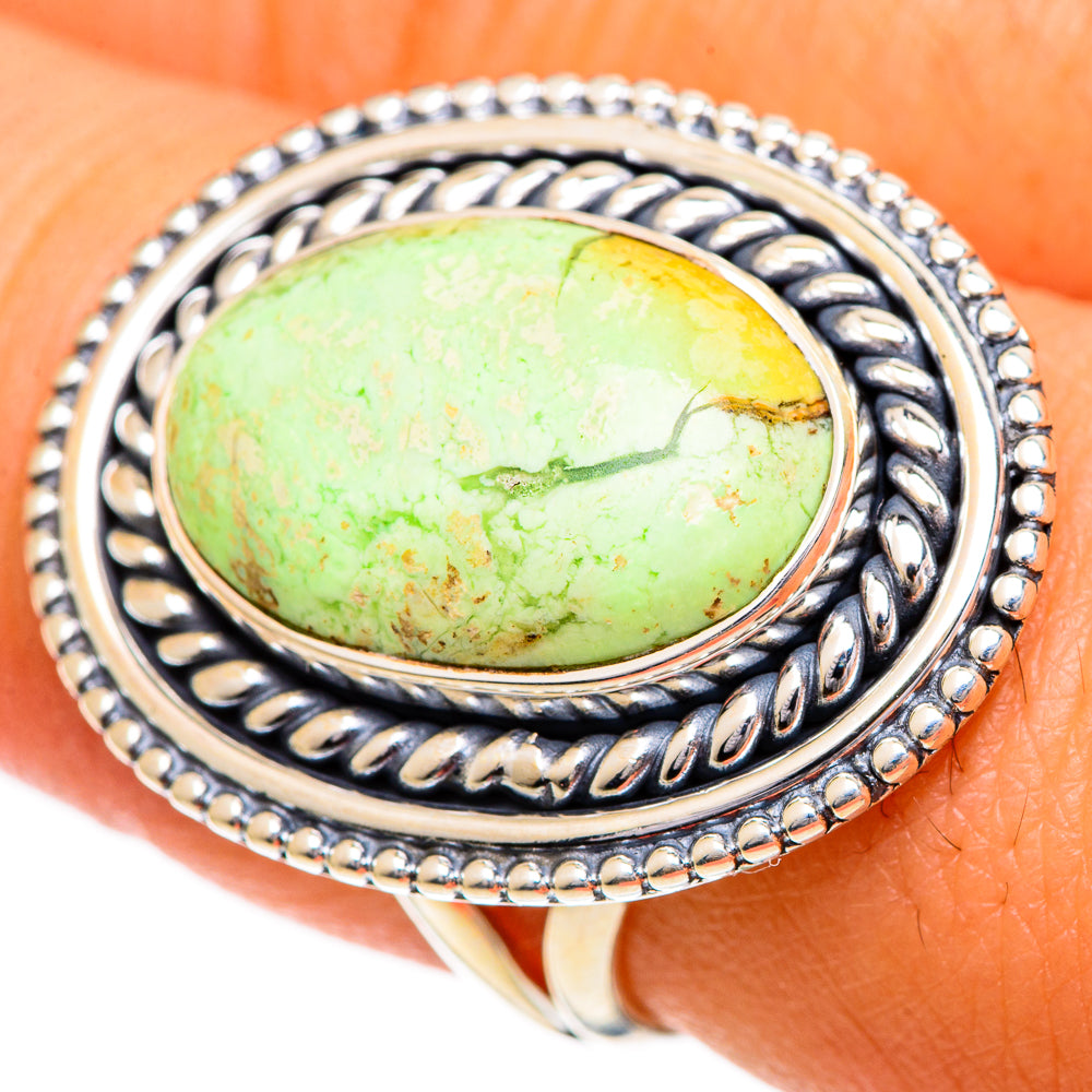 Lemon Chrysoprase Rings handcrafted by Ana Silver Co - RING106922