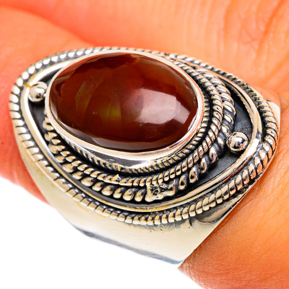 Mexican Fire Agate Rings handcrafted by Ana Silver Co - RING106927