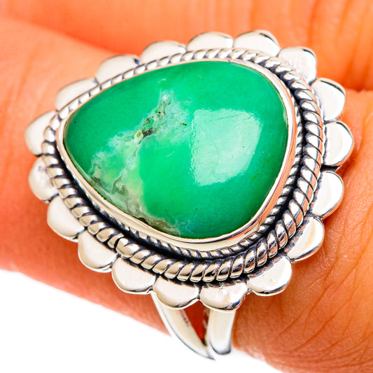 Chrysoprase Rings handcrafted by Ana Silver Co - RING106956