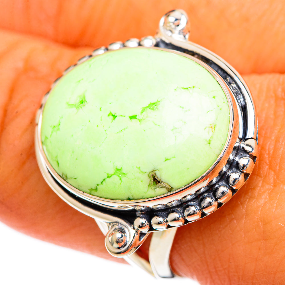 Lemon Chrysoprase Rings handcrafted by Ana Silver Co - RING106958