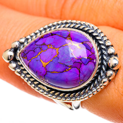 Purple Copper Composite Turquoise Rings handcrafted by Ana Silver Co - RING106971