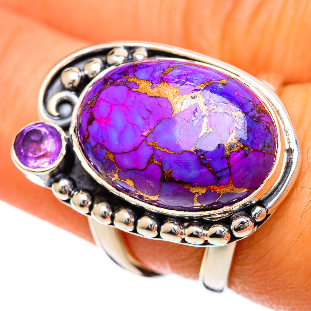 Purple Copper Composite Turquoise Rings handcrafted by Ana Silver Co - RING106972