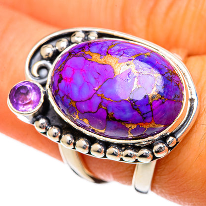 Purple Copper Composite Turquoise Rings handcrafted by Ana Silver Co - RING106972