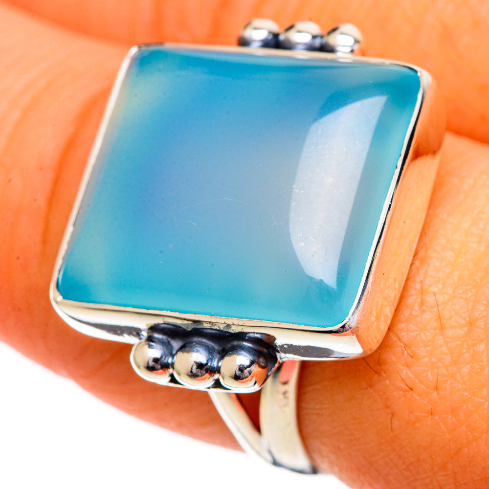 Aqua Chalcedony Rings handcrafted by Ana Silver Co - RING106990