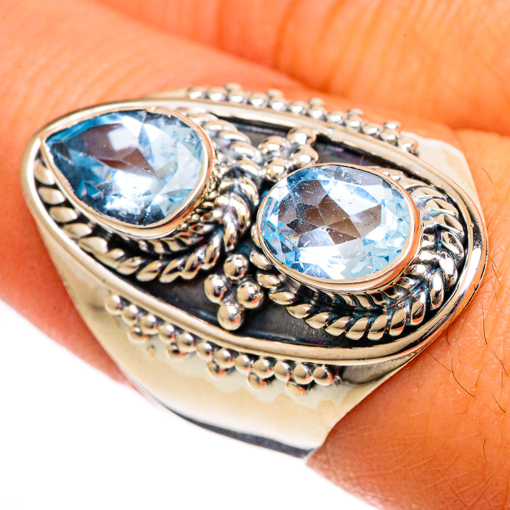 Blue Topaz Rings handcrafted by Ana Silver Co - RING106991