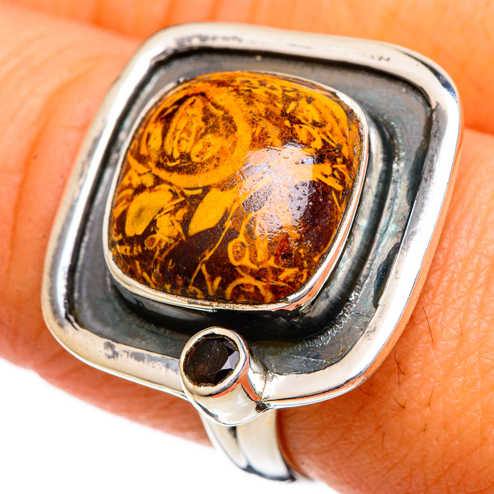 Turritella Agate Rings handcrafted by Ana Silver Co - RING107000