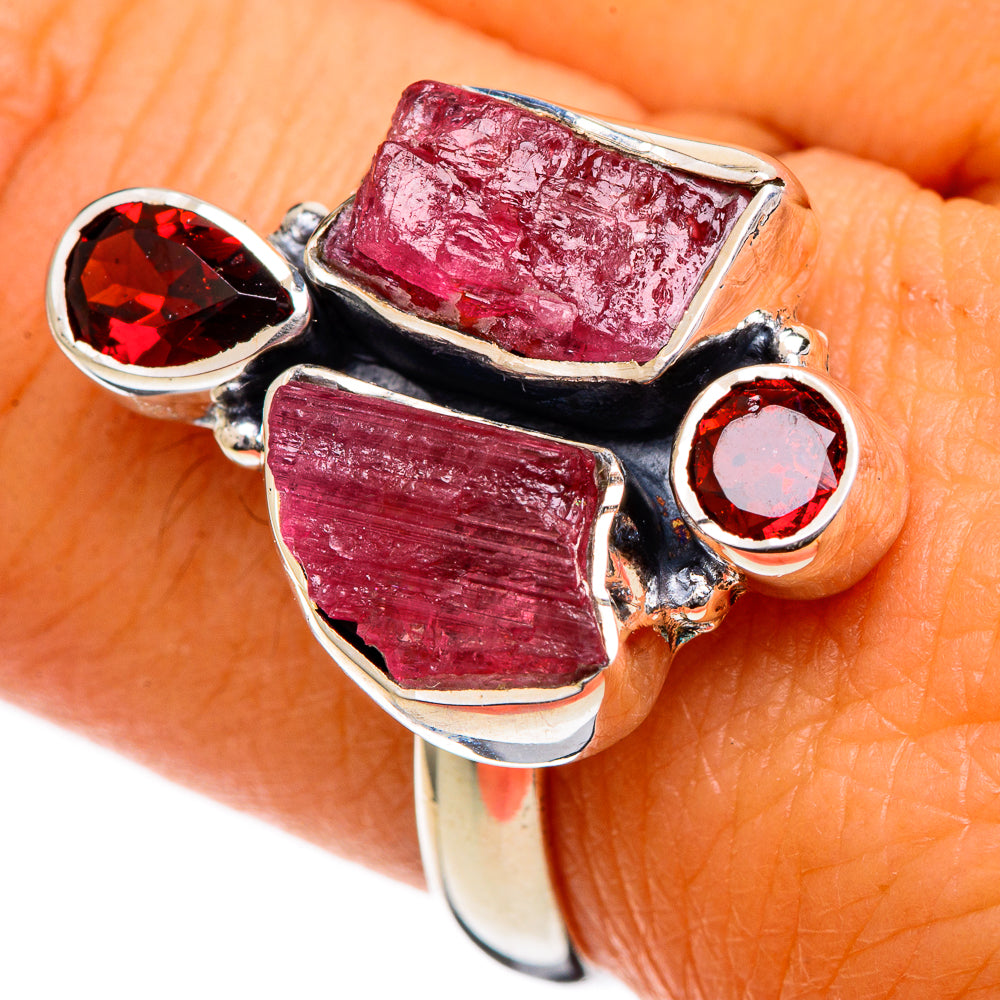 Pink Tourmaline Rings handcrafted by Ana Silver Co - RING107007