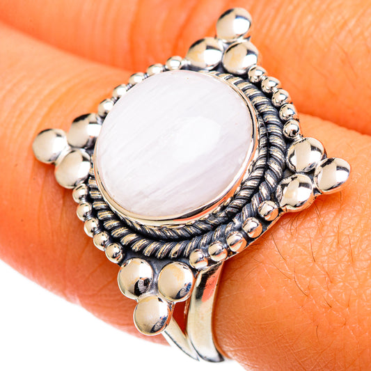 White Scolecite Rings handcrafted by Ana Silver Co - RING107015