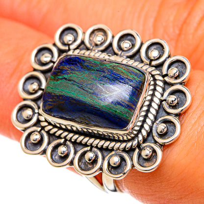Azurite Malachite Rings handcrafted by Ana Silver Co - RING107017