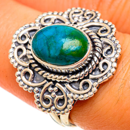 Chrysocolla Rings handcrafted by Ana Silver Co - RING107023