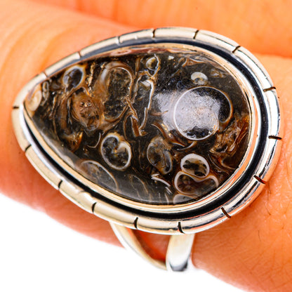 Turritella Agate Rings handcrafted by Ana Silver Co - RING107039