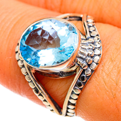 Blue Topaz Rings handcrafted by Ana Silver Co - RING107056