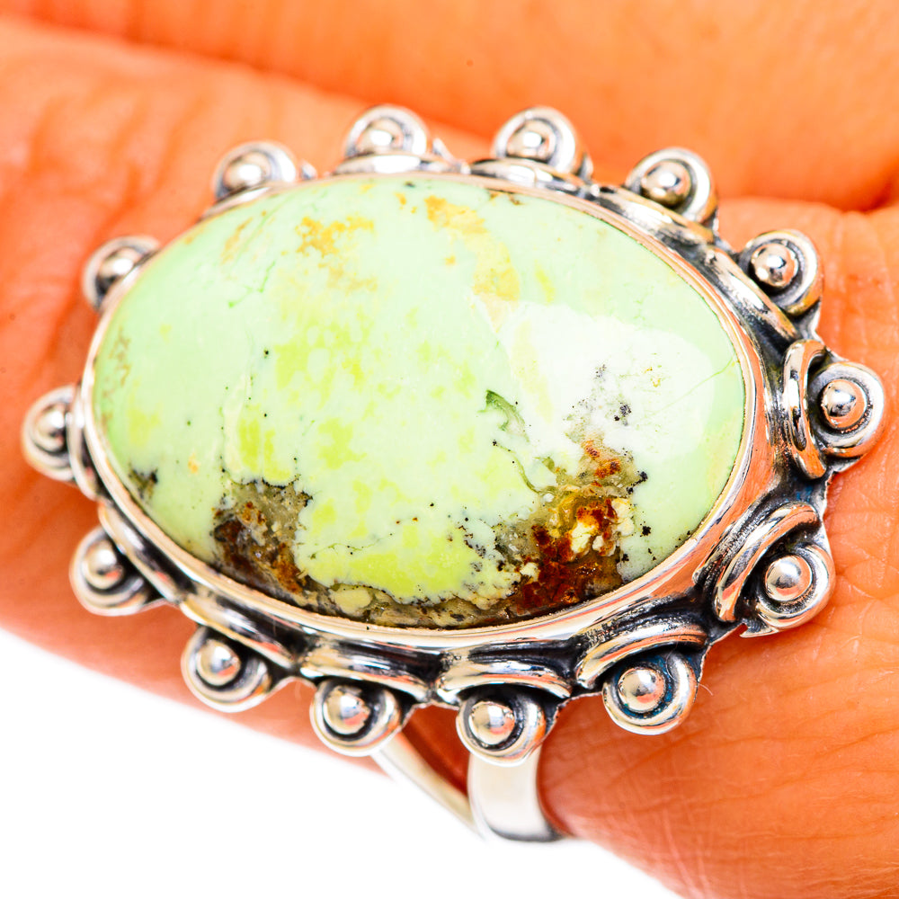 Lemon Chrysoprase Rings handcrafted by Ana Silver Co - RING107070