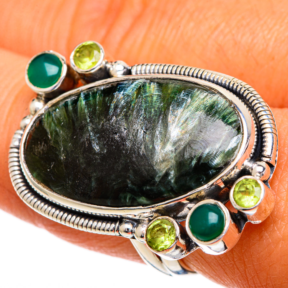 Seraphinite Rings handcrafted by Ana Silver Co - RING107071
