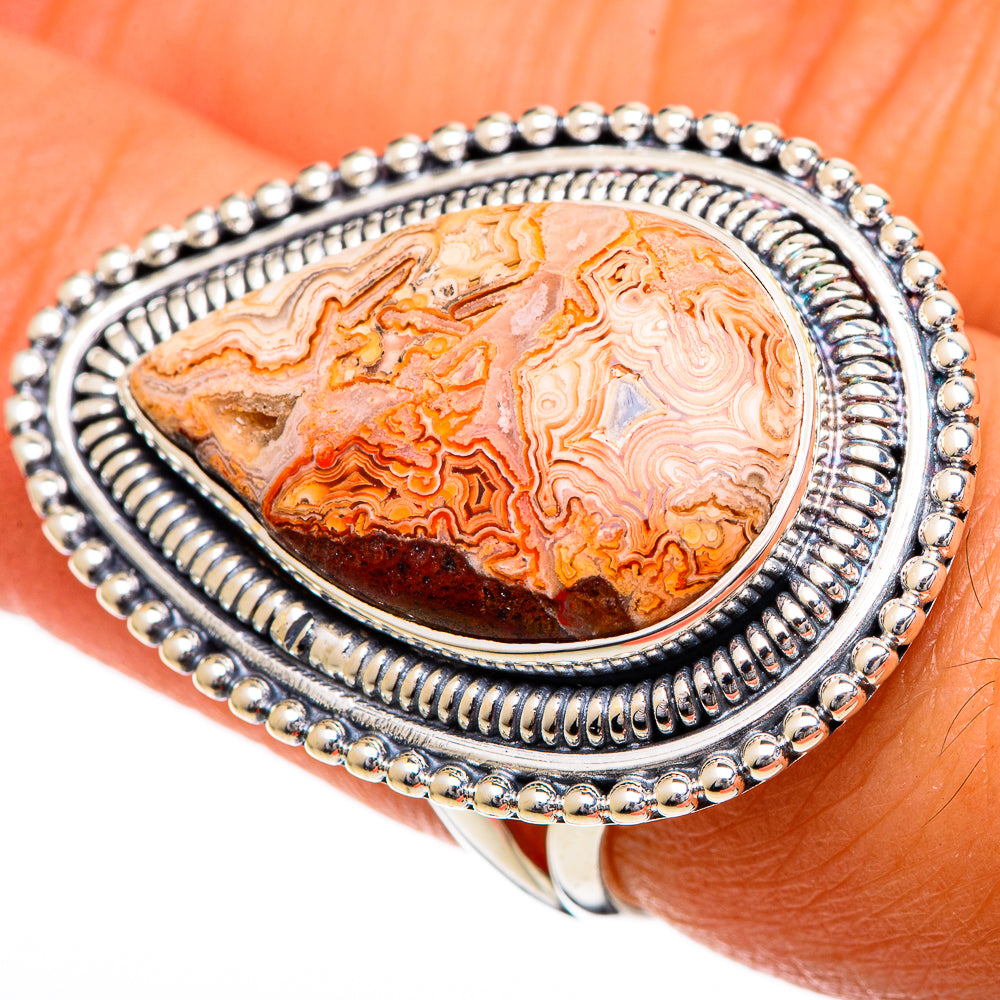 Crazy Lace Agate Rings handcrafted by Ana Silver Co - RING107085