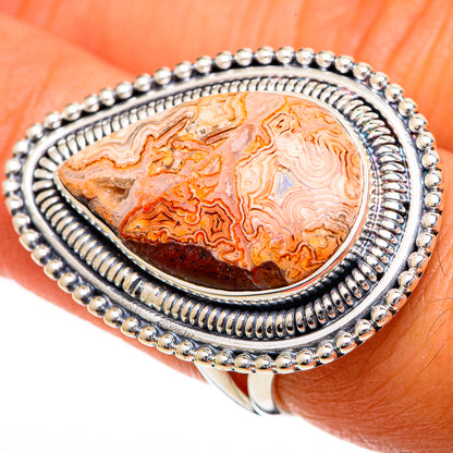 Crazy Lace Agate Rings handcrafted by Ana Silver Co - RING107085