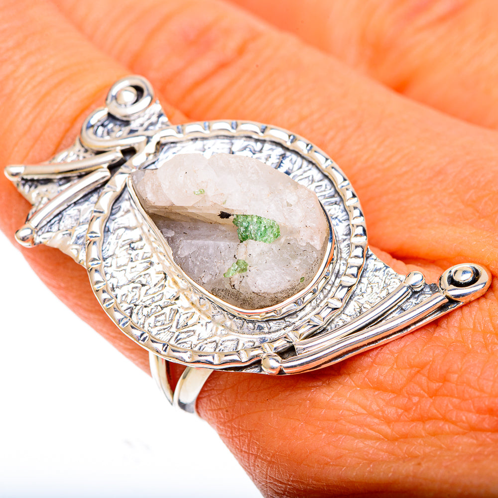 Green Quartz Crystal Rings handcrafted by Ana Silver Co - RING107103