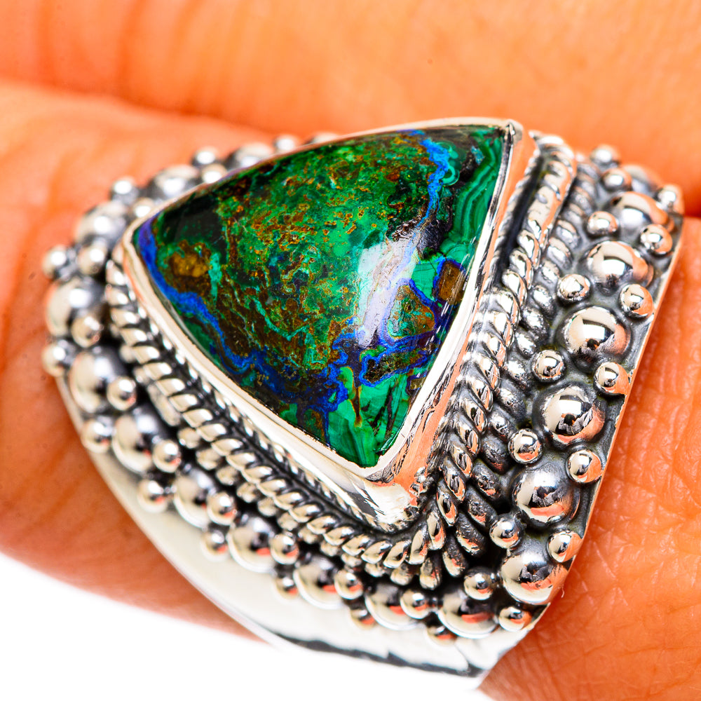 Azurite Malachite Rings handcrafted by Ana Silver Co - RING107105