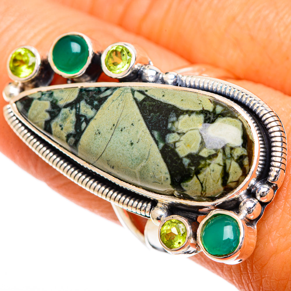 Brecciated Green Jasper Rings handcrafted by Ana Silver Co - RING107116