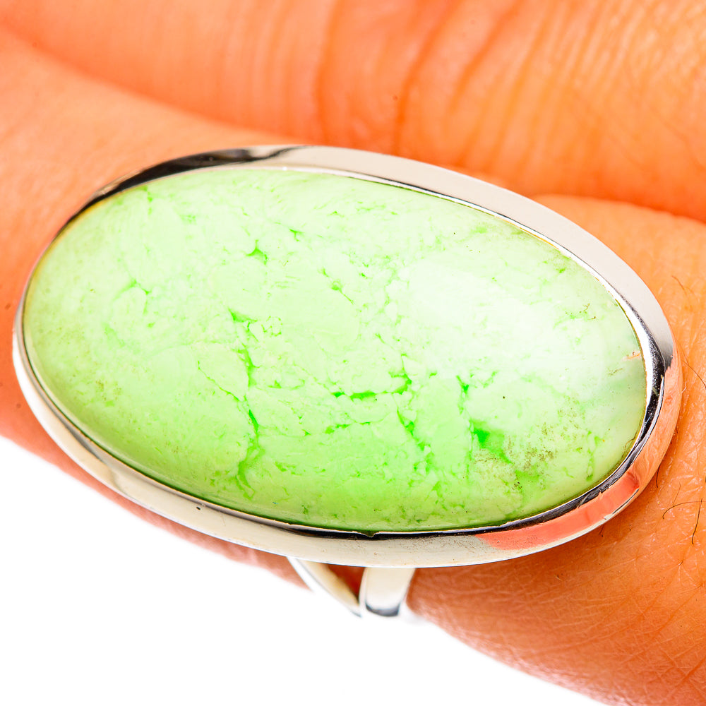 Lemon Chrysoprase Rings handcrafted by Ana Silver Co - RING107120