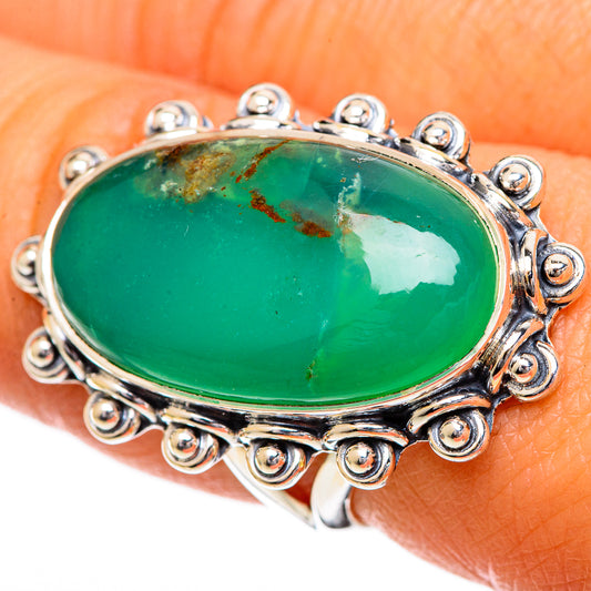 Chrysoprase Rings handcrafted by Ana Silver Co - RING107122