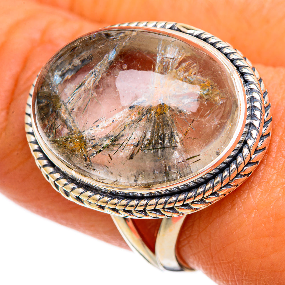 Tourmalinated Quartz Rings handcrafted by Ana Silver Co - RING107128