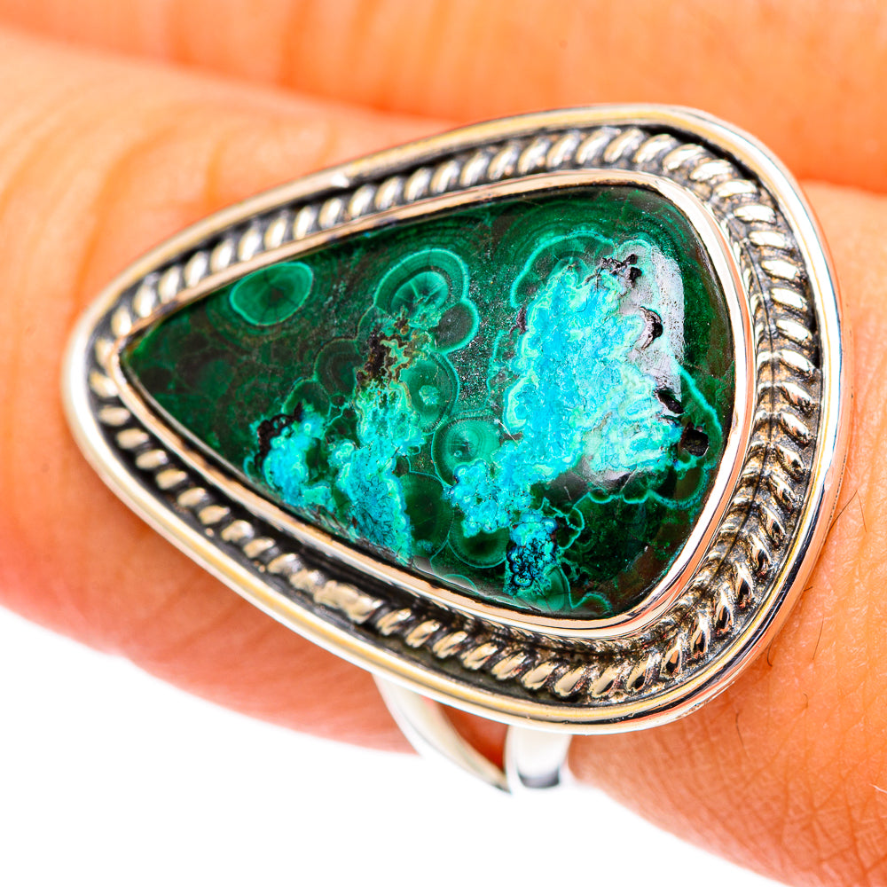 Malachite In Chrysocolla Rings handcrafted by Ana Silver Co - RING107137