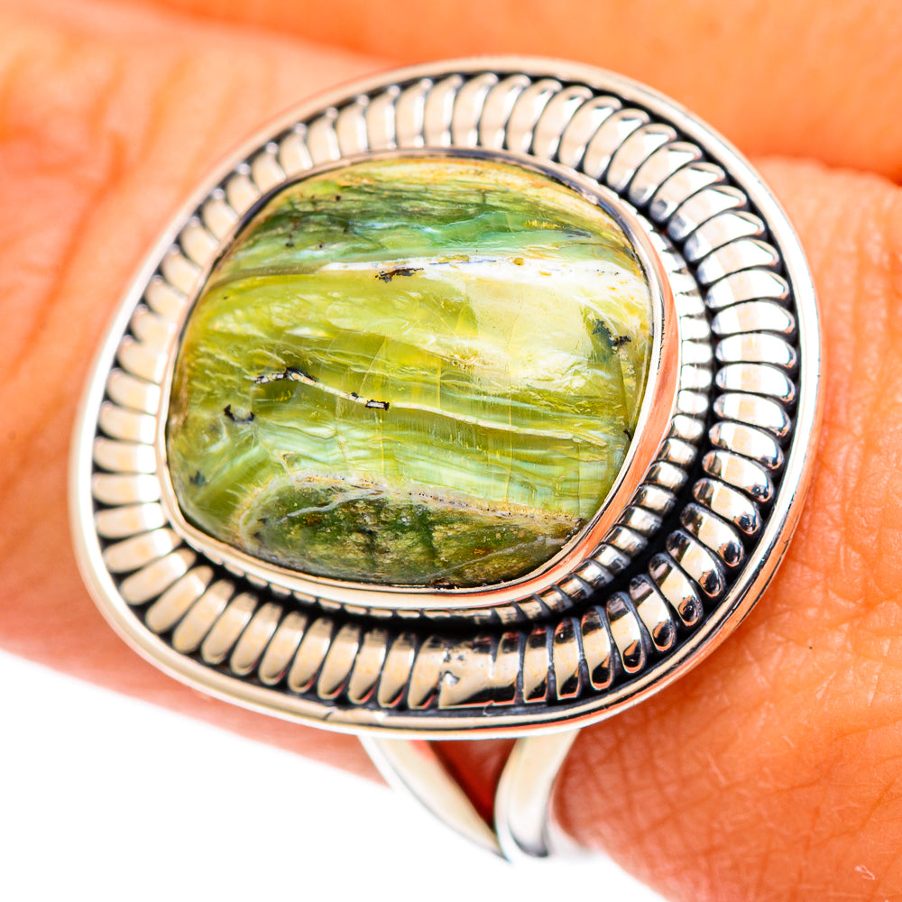 African Green Opal Rings handcrafted by Ana Silver Co - RING107141