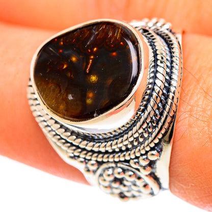 Mexican Fire Agate Rings handcrafted by Ana Silver Co - RING107146