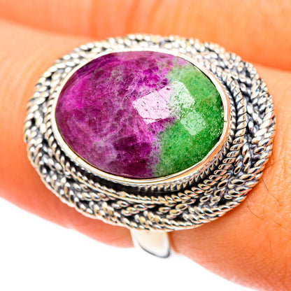 Ruby Zoisite Rings handcrafted by Ana Silver Co - RING107150
