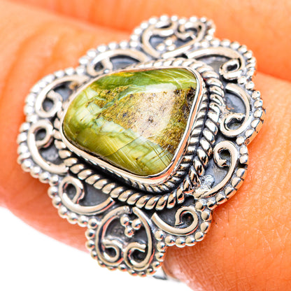 African Green Opal Rings handcrafted by Ana Silver Co - RING107173