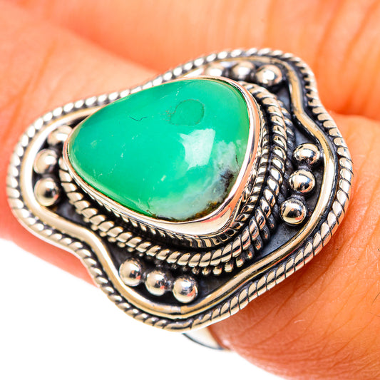 Chrysoprase Rings handcrafted by Ana Silver Co - RING107177