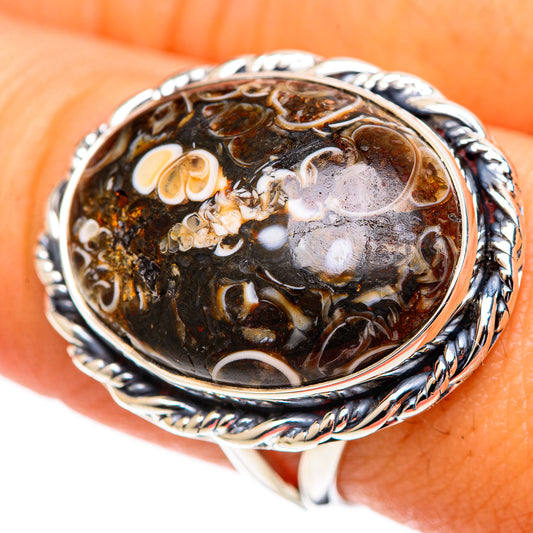 Turritella Agate Rings handcrafted by Ana Silver Co - RING107178