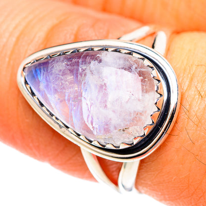 Rainbow Moonstone Rings handcrafted by Ana Silver Co - RING107192