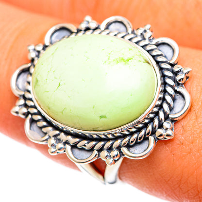 Lemon Chrysoprase Rings handcrafted by Ana Silver Co - RING107205