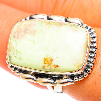 Lemon Chrysoprase Rings handcrafted by Ana Silver Co - RING107210